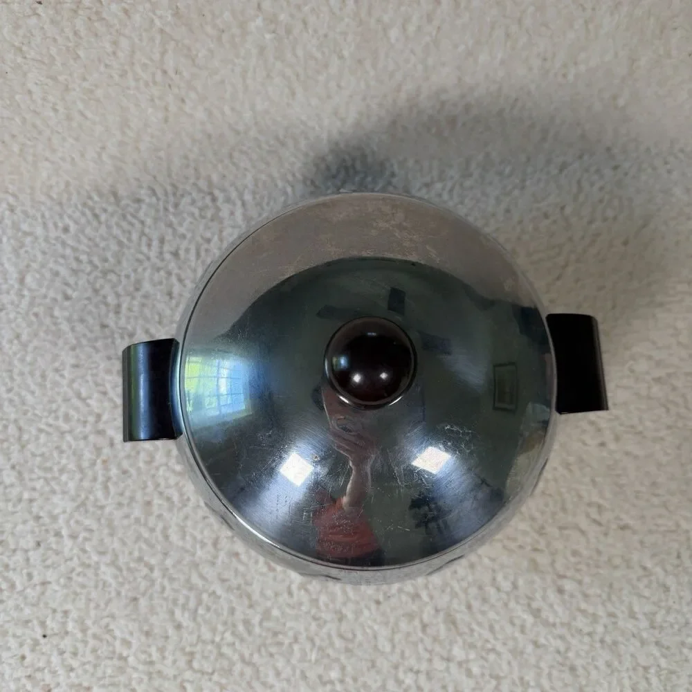 Vintage West Bend Penguin Chrome Hot/Cold Server Ice Bucket Bakelite Handles MCM